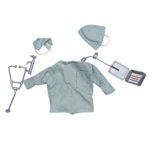Vintage Ken Doll Doctor Surgeon Outfit Clothing Scrubs Green Stethoscope Mask